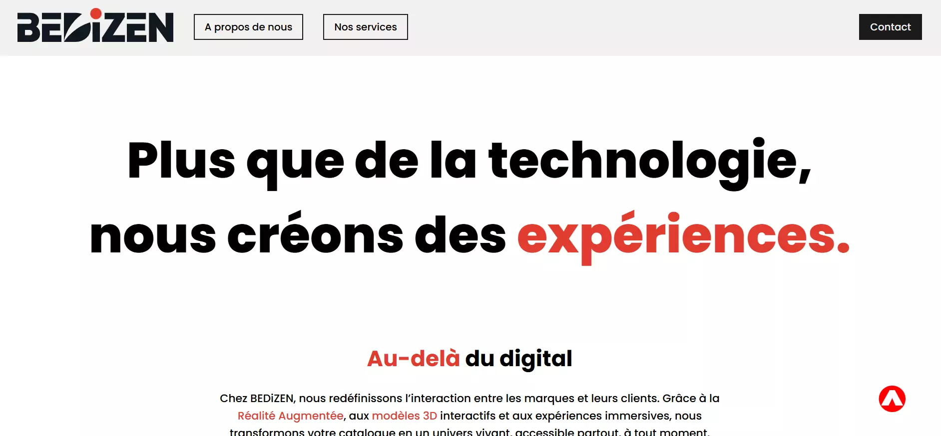 Bedizen Website Version 1 Interface