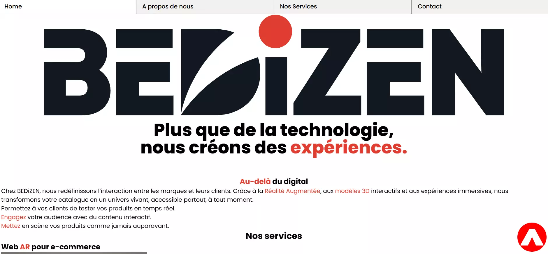 Bedizen Website Version 2 Interface